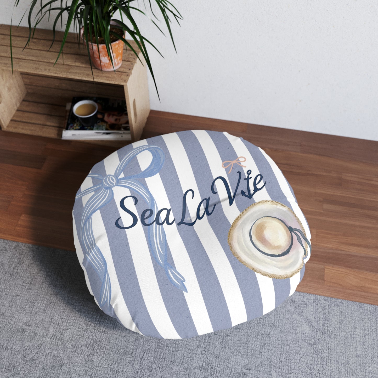 Sea la Vie Coastal Themed Tufted Floor Pillow, Round Pillow for Home Decor, Beach House Accent, Nautical Cushion, Relaxation Accessory, Gift for [...]