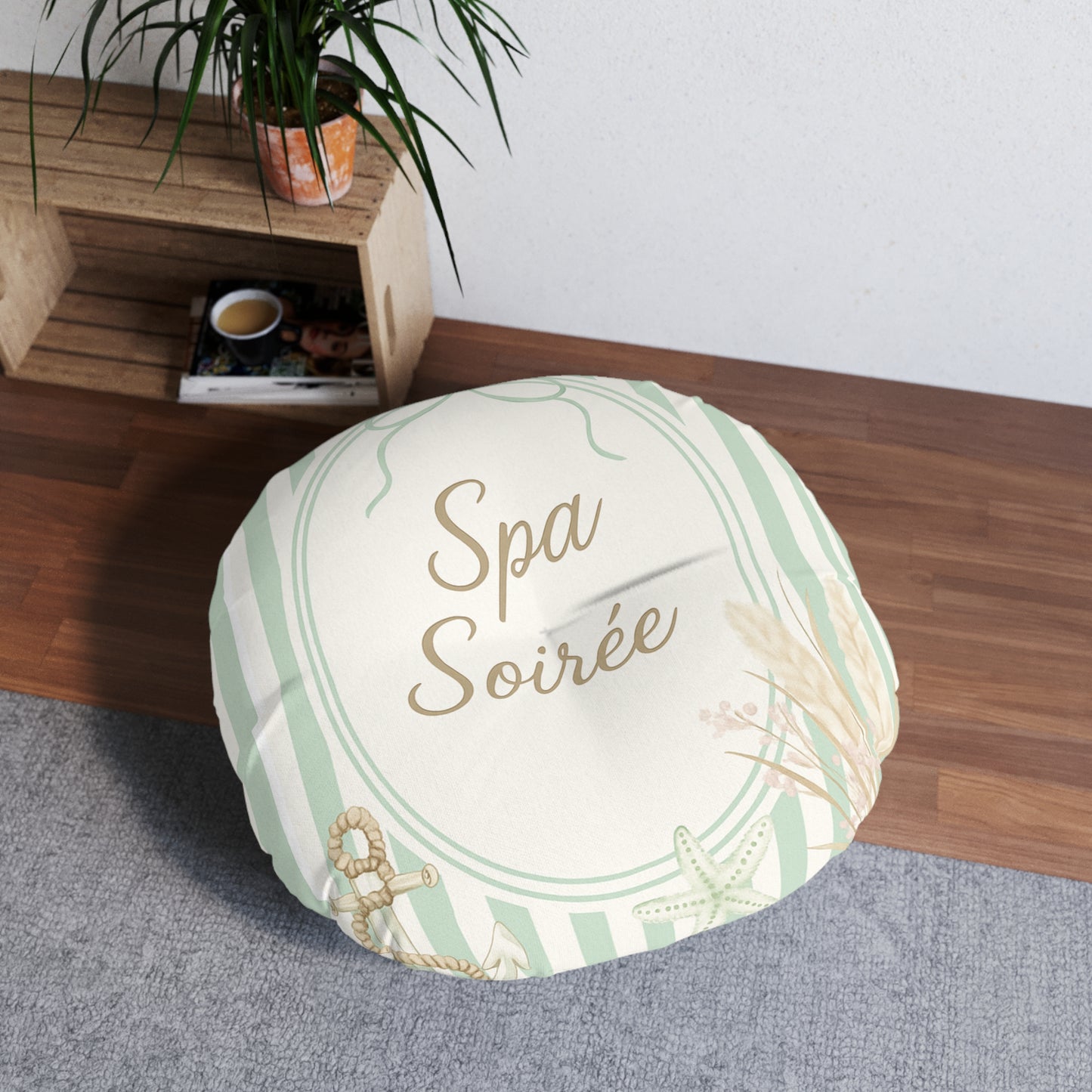 Spa Soirée Tufted Floor Pillow, Round - Cozy Decorative Cushion for Relaxation, Home Decor, Self-Care Gift, Lounge Accessory, [...]