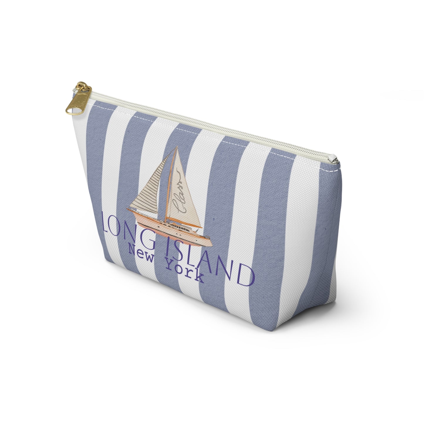 Long Island NY Accessory Pouch - Sea La Vie, Nautical Bag for Travel, Make-Up, Beach, Gift for Her