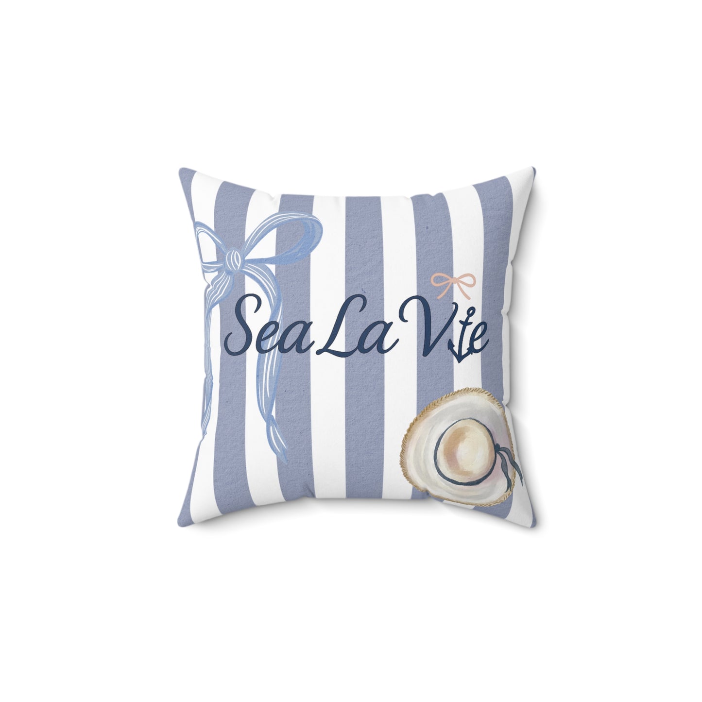 Beachy Nautical Square Pillow | Coastal Decor, Gift for Ocean Lovers, Sea La Vie Home Accent, Summer Vibes, Coastal Living