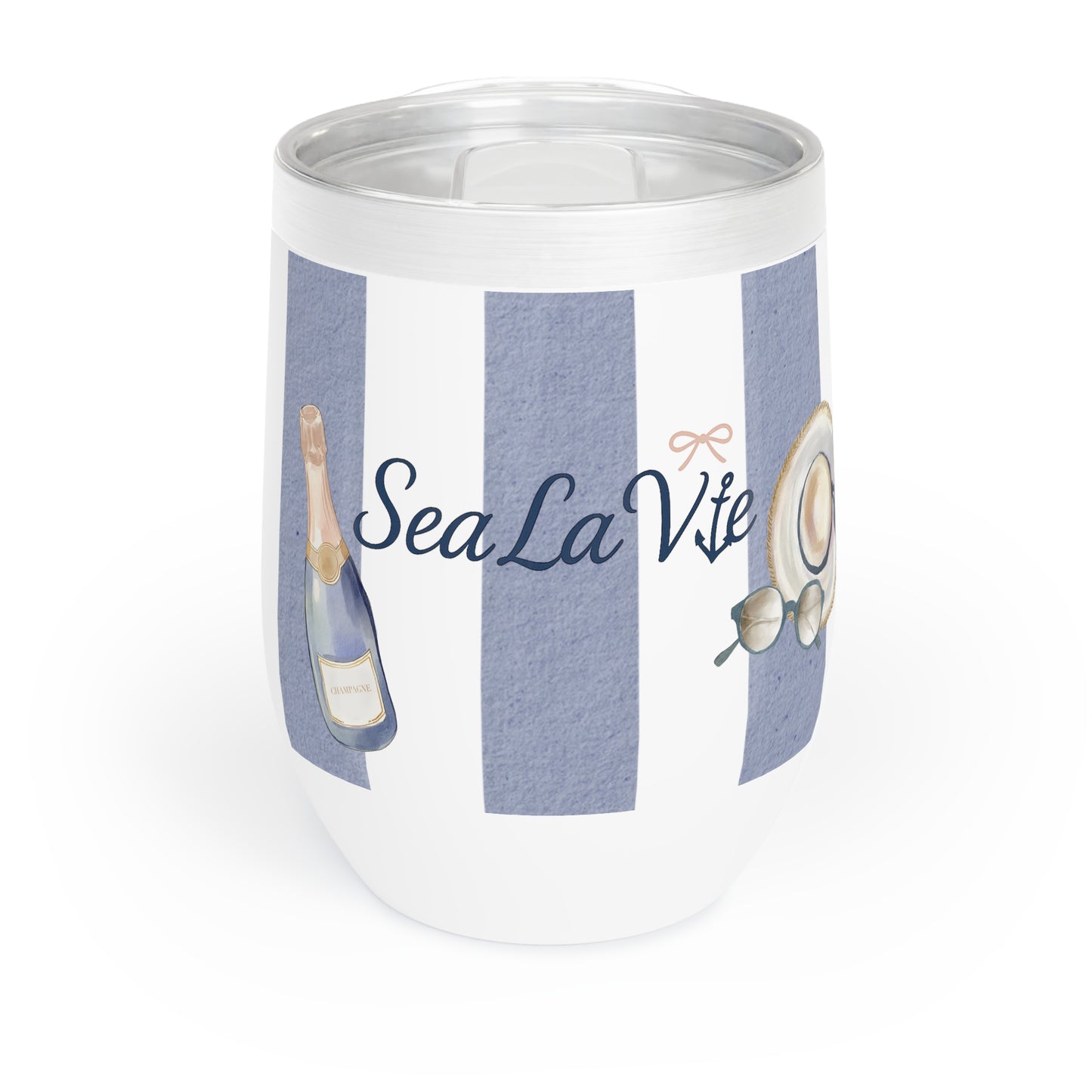 Sea La Vie Chill Wine Tumbler | Relaxing Drinkware for the Beach, Gatherings, Gifts, Summer Parties, Nautical Decor