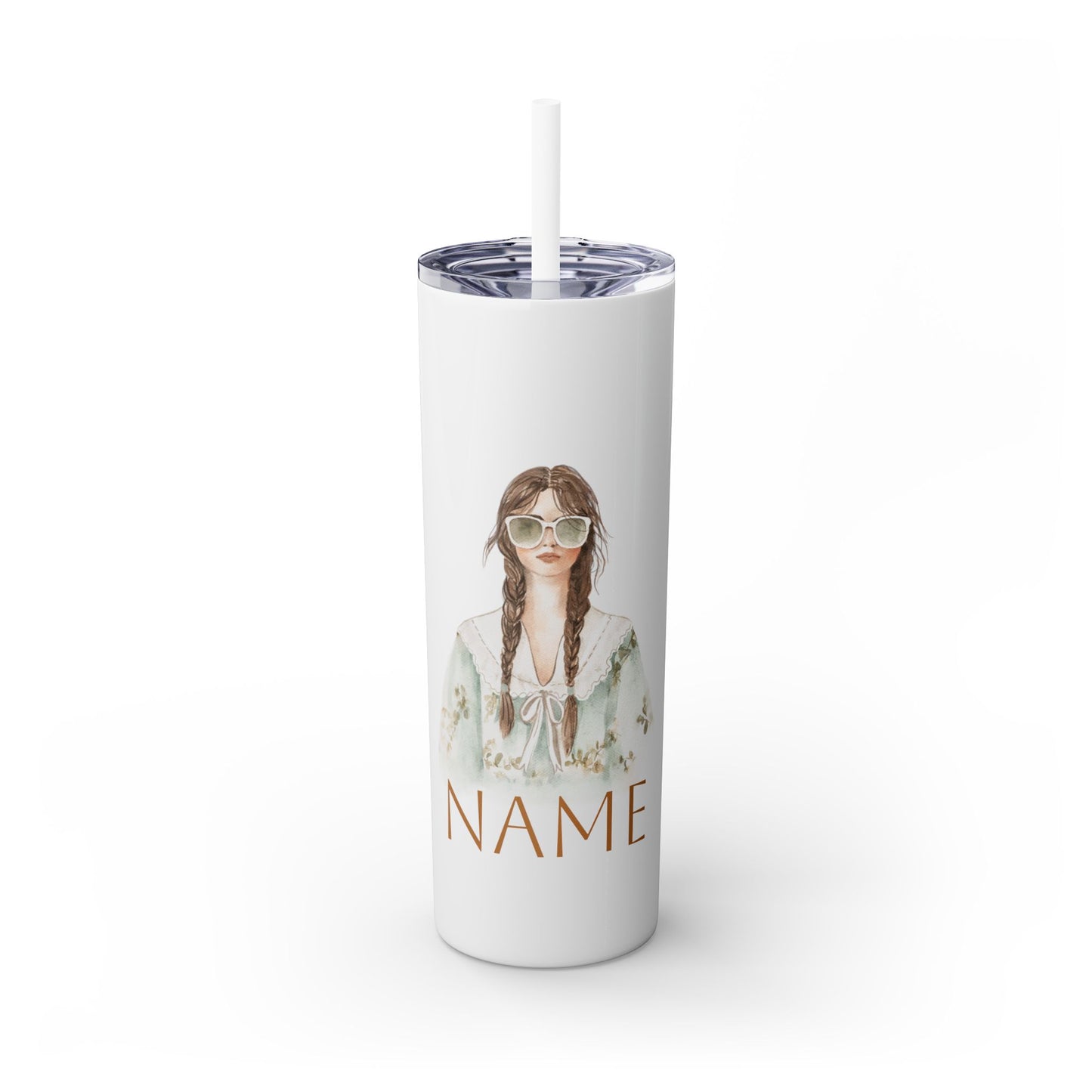 Personalize Kelly Salty Siren Skinny Tumbler with Straw | 20oz Coastal Drinkware