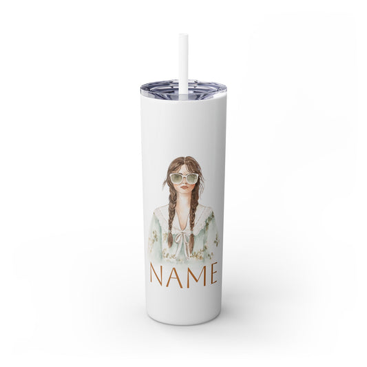Personalize Kelly Salty Siren Skinny Tumbler with Straw | 20oz Coastal Drinkware