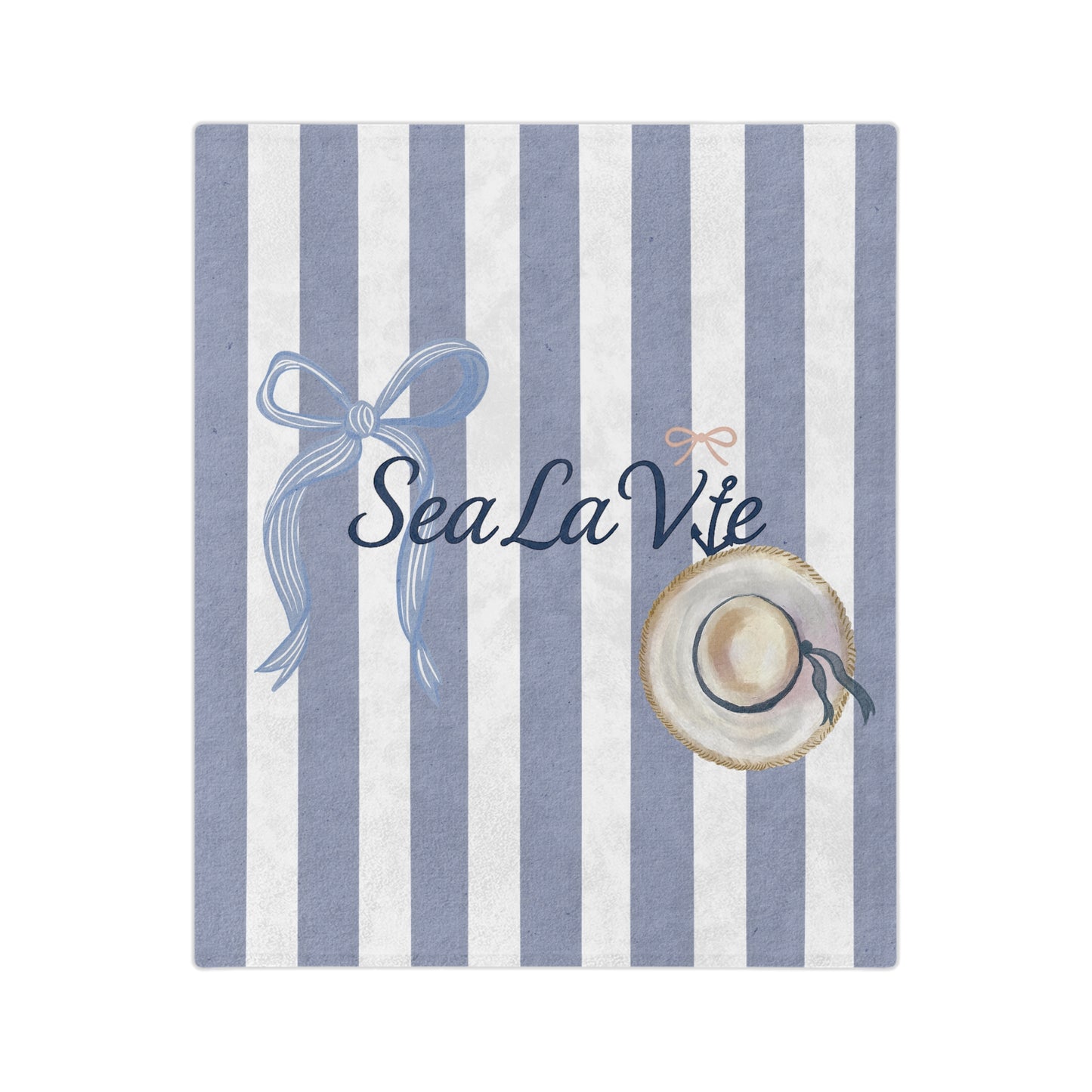 Sea la Vie Cozy Beach-Themed Blanket, Perfect for Summer Picnics, Throw Blanket for Home Decor, Gift for Ocean Lovers, 'Sea La Vie' Design