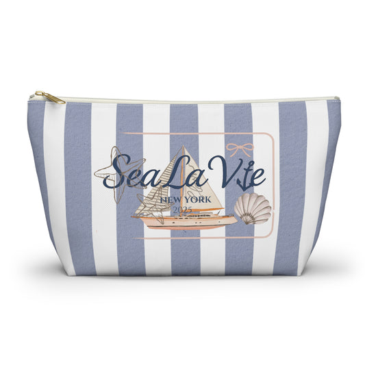 Sail Away Accessory Pouch - Sea La Vie, Nautical Bag for Travel, Make-Up, Beach, Gift for Her