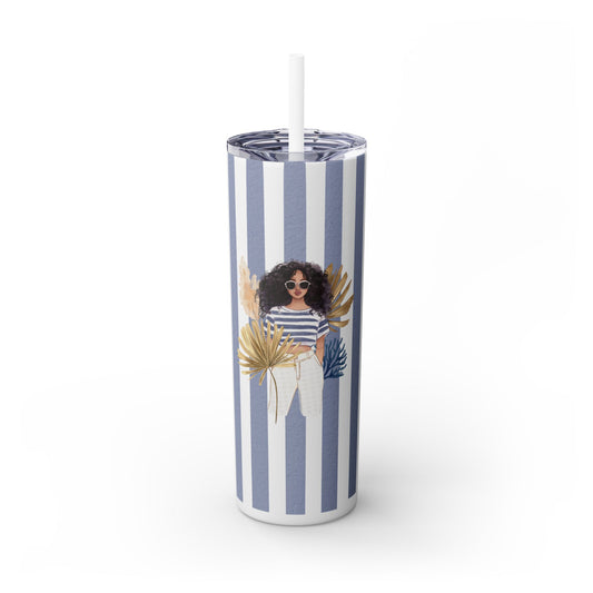 Personalize Bridal Party Skinny Tumbler with Straw | 20oz Coastal Drinkware