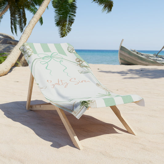 Salty Siren Beachy Vibes Towel - Salty Sun Design, Perfect for Summer, Pool Parties, Beach Days, Gifts for Her, Travel Essentials