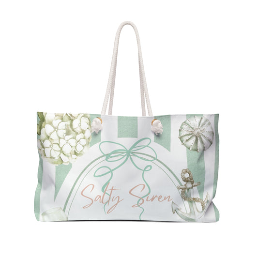 Salty Siren Weekender Bag, Stylish Tote for Travel, Summer Vibes, Nautical Design, Perfect for Vacations, Gifts for Ocean Lovers