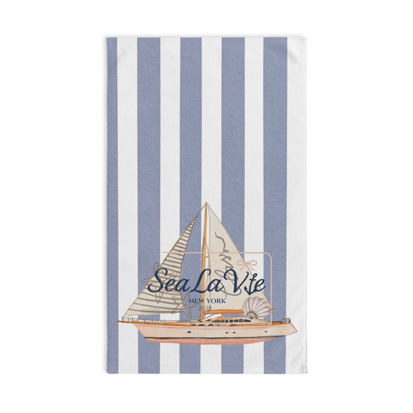 Nautical Decor Hand Towel - 'Sea La Vie' Coastal Kitchen Towel
