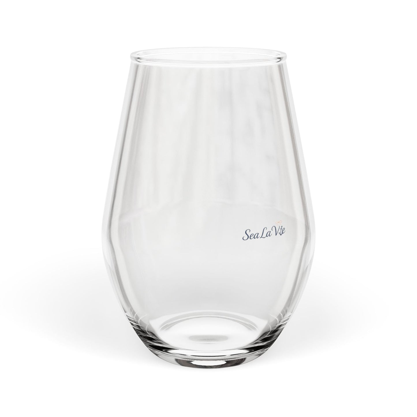 Personalized Sea La Vie Chic Stemless Wine Glass, Perfect for Celebrations, Events, Gifts, Home Bars, Party Favors
