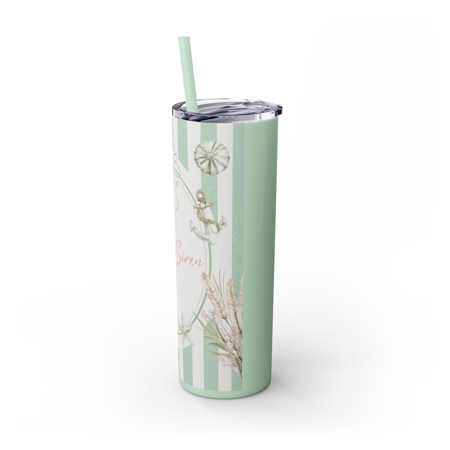 Salty Siren Skinny Tumbler with Straw | 20oz Coastal Drinkware