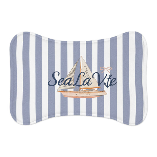 Sail Away Pet Feeding Mat - Sea la Vie, Dog Dining Mat, Cat Food Pad, Coastal Decor, Pet Lover Gift, Beach Theme