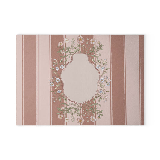 Elegant Floral Glass Cutting Board Golden Hour Autumn Collection, Kitchen Décor, Gift for Home Chefs, Wedding Present, Cooking Enthusiasts, Cooking Gifts